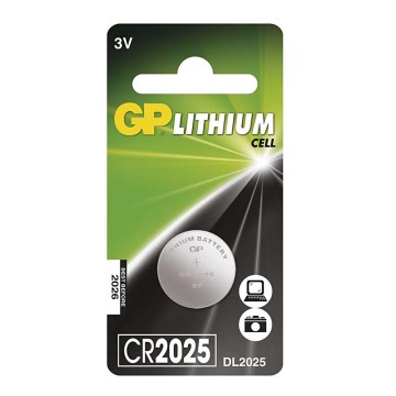 Литиева батерия плоска CR2025 GP LITHIUM 3V/170 mAh