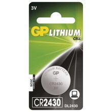 Литиева батерия плоска CR2430 GP LITHIUM 3V/300 mAh