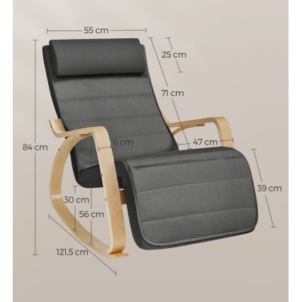 Люлеещо кресло RESTLY тъмносиво