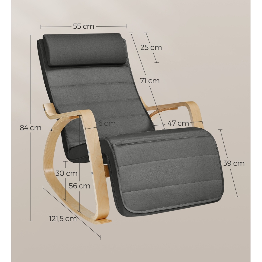 Люлеещо кресло RESTLY тъмносиво