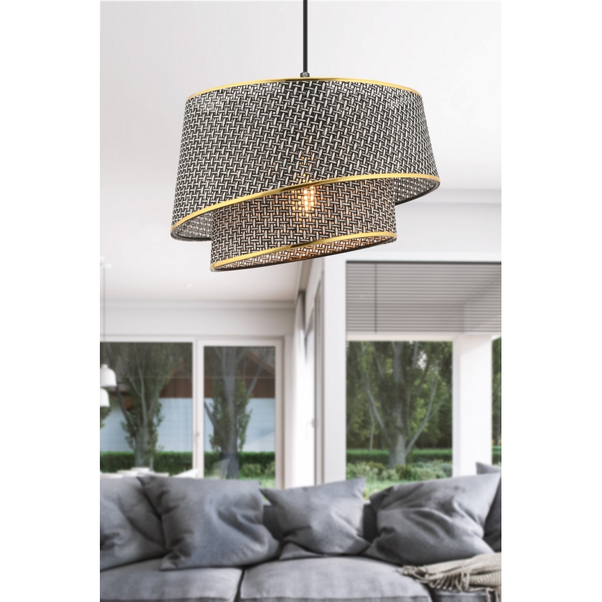 Люстра BARETTE 1xE27/60W/230V сива/златна