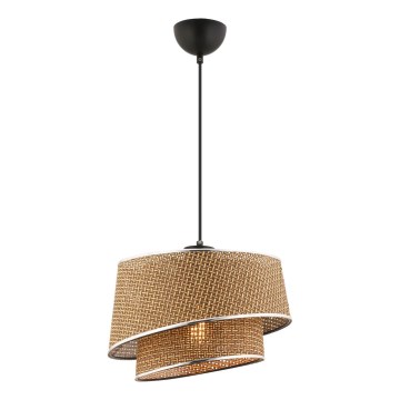 Люстра BARETTE 1xE27/60W/230V кафяво/лъскав хром