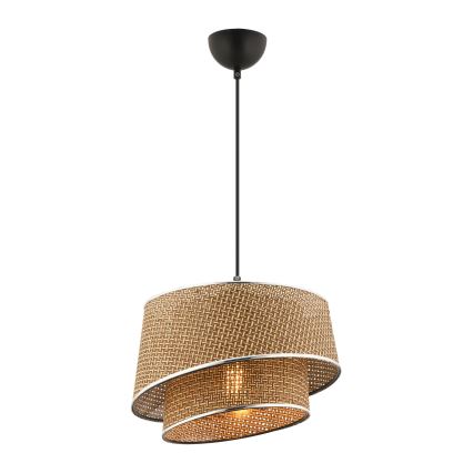 Люстра BARETTE 1xE27/60W/230V кафяво/лъскав хром