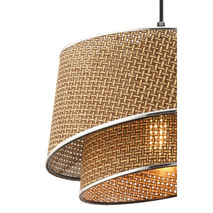 Люстра BARETTE 1xE27/60W/230V кафяво/лъскав хром