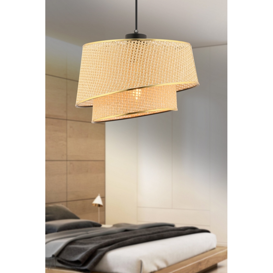 Люстра BARETTE 1xE27/60W/230V кафяво/златно