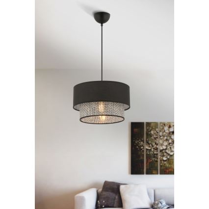 Люстра на окачване ECHO 1xE27/60W/230V черен/сив