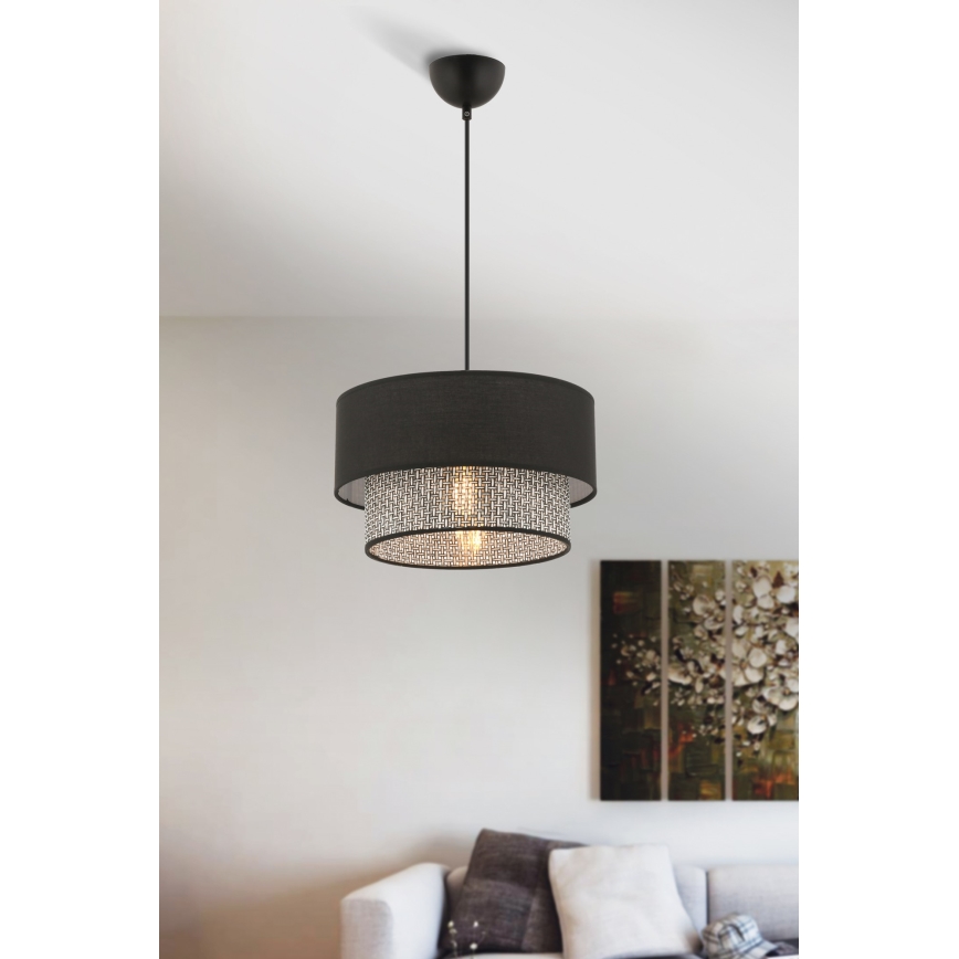 Люстра на окачване ECHO 1xE27/60W/230V черен/сив