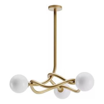 Люстра на прът CONFUSIO 3xE14/28W/230V, диам. 76 см, златна