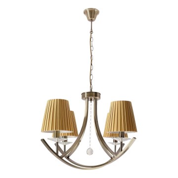 Люстра на верига VITORIA 4xE14/40W/230V жълта/мед