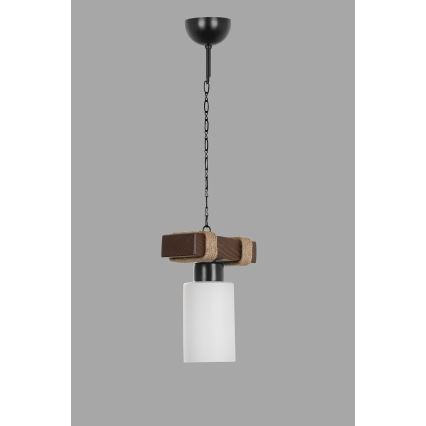 Люстра на верижка JASMIN 1xE27/40W/230V кафява/бяла