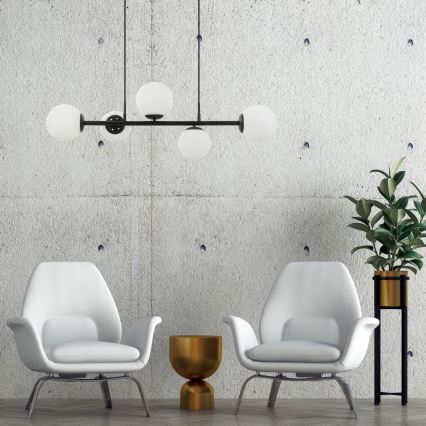 Люстра на въже MADDIE 5xE14/5W/230V черна