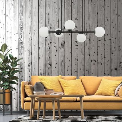Люстра на въже MADDIE 5xE14/5W/230V черна