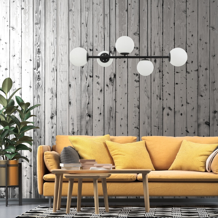 Люстра на въже MADDIE 5xE14/5W/230V черна