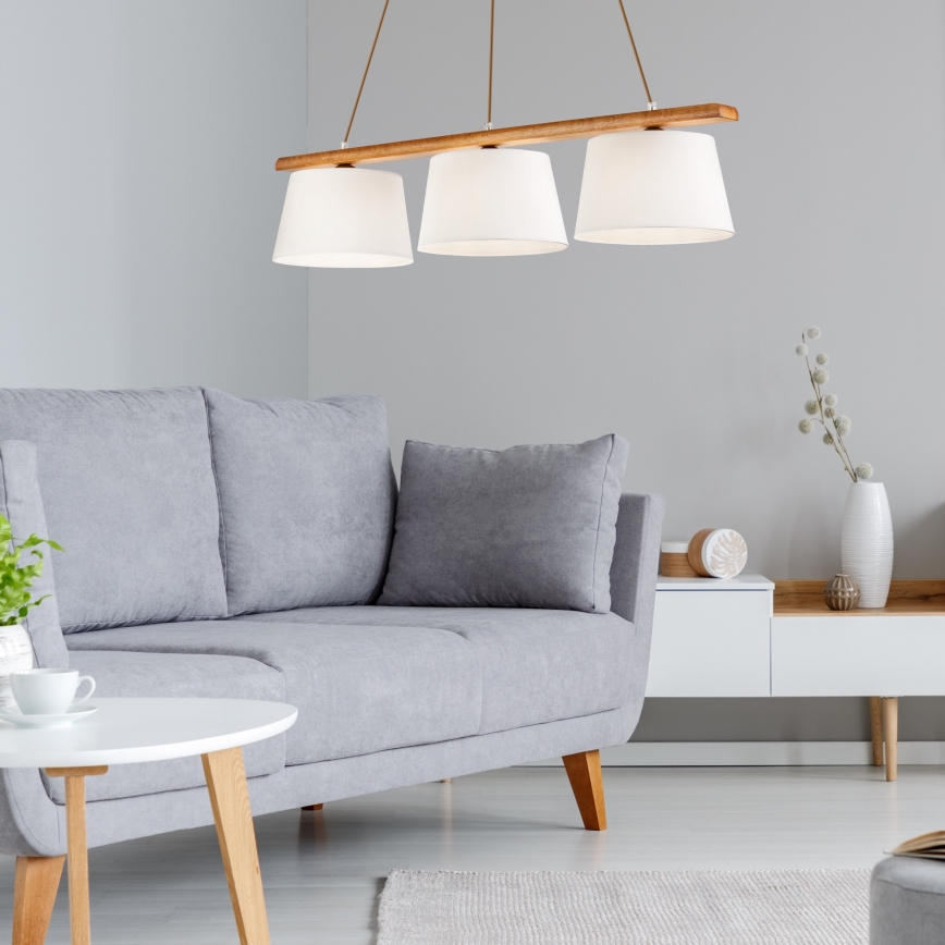 Люстра на кабел AIDA 3xE27/60W/230V Ø 25 см, дъб