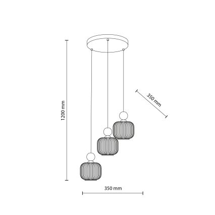 Люстра на кабел BALLO 3xE14/10W/230V бежова