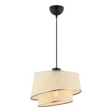 Люстра на кабел BARETTE 1xE27/60W/230V кремаво/глянцево хром