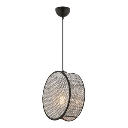 Люстра на кабел BIG DRUM 1xE27/60W/230V сива/черна