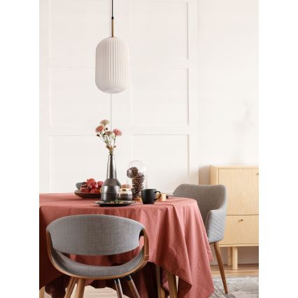 Люстра на кабел CRESTO 1xE27/40W/230V бяла/златна