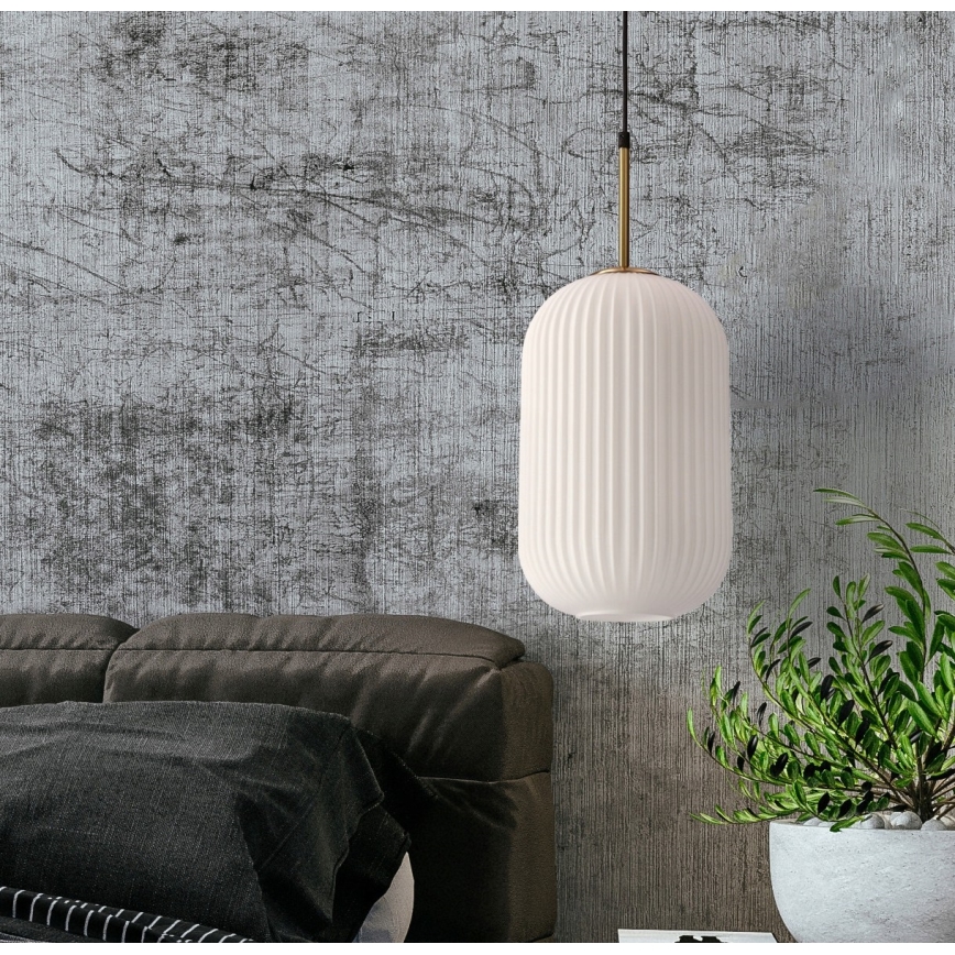 Люстра на кабел CRESTO 1xE27/40W/230V бяла/златна