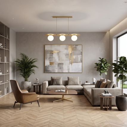 Люстра на кабел FLAT 3xE27/15W/230V златна