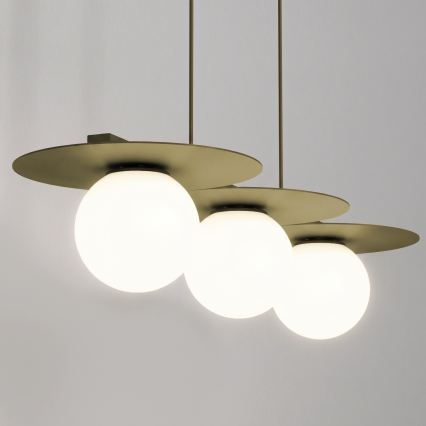 Люстра на кабел FLAT 3xE27/15W/230V златна