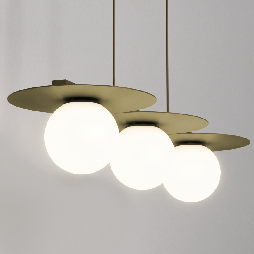 Люстра на кабел FLAT 3xE27/15W/230V златна
