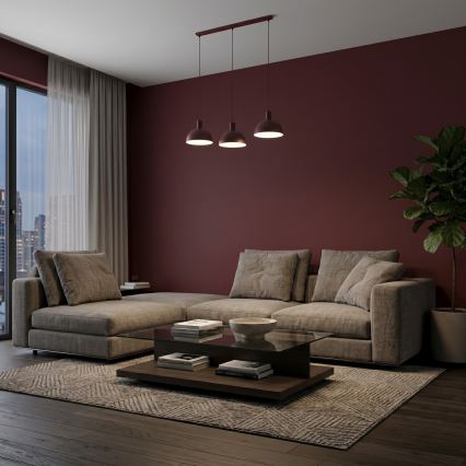 Люстра на кабел HANDA 3xE27/15W/230V бордо
