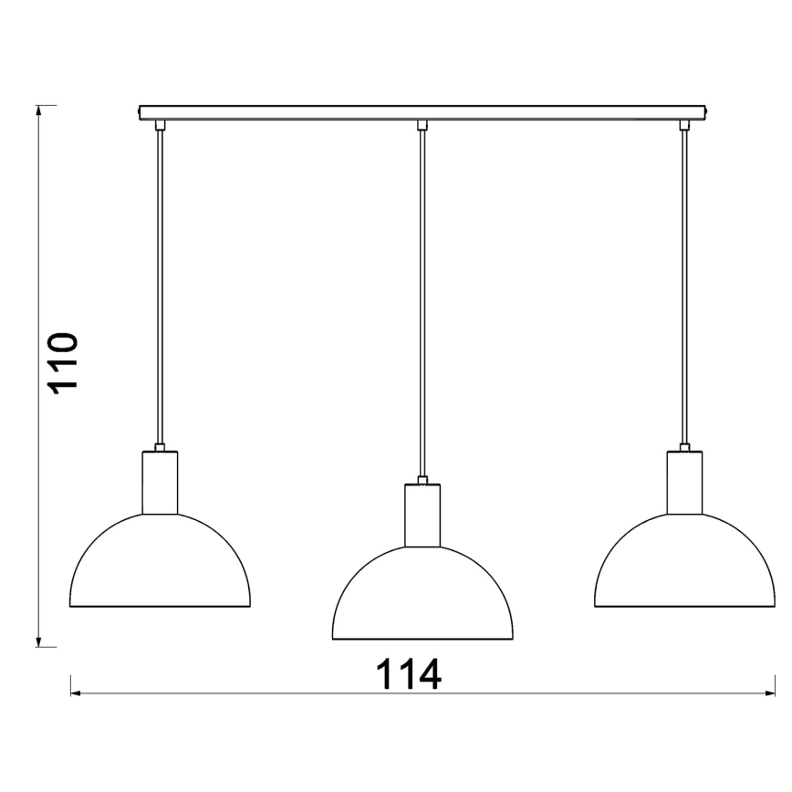 Люстра на кабел HANDA 3xE27/15W/230V бордо