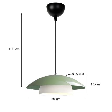 Люстра на кабел MOONLIGH 1xE27/40W/230V зелена
