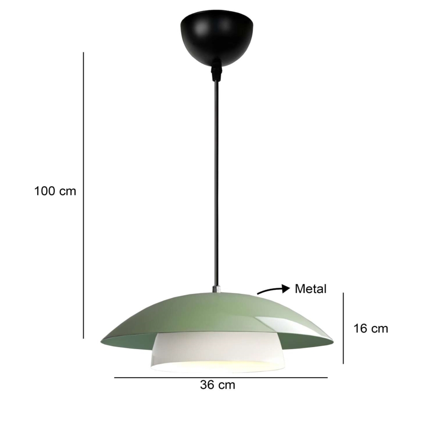 Люстра на кабел MOONLIGH 1xE27/40W/230V зелена
