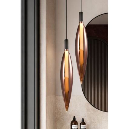 Люстра на кабел NORDIC 1xG9/5W/230V черен/меден