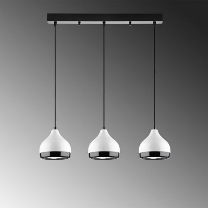 Люстра YILDO 3xE27/40W/230V бяла/черна