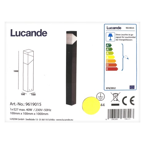 Lucande - Екстериорна лампа KARIN 1xE27/9W/230V IP44