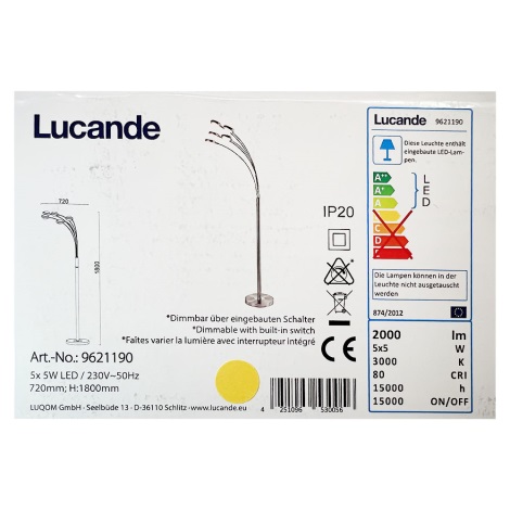 Lucande - LED Димируем лампион CATRIONA 5xLED/5W/230V
