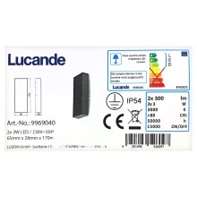 Lucande - LED Екстериорен аплик CORDA 2xLED/3W/230V IP54
