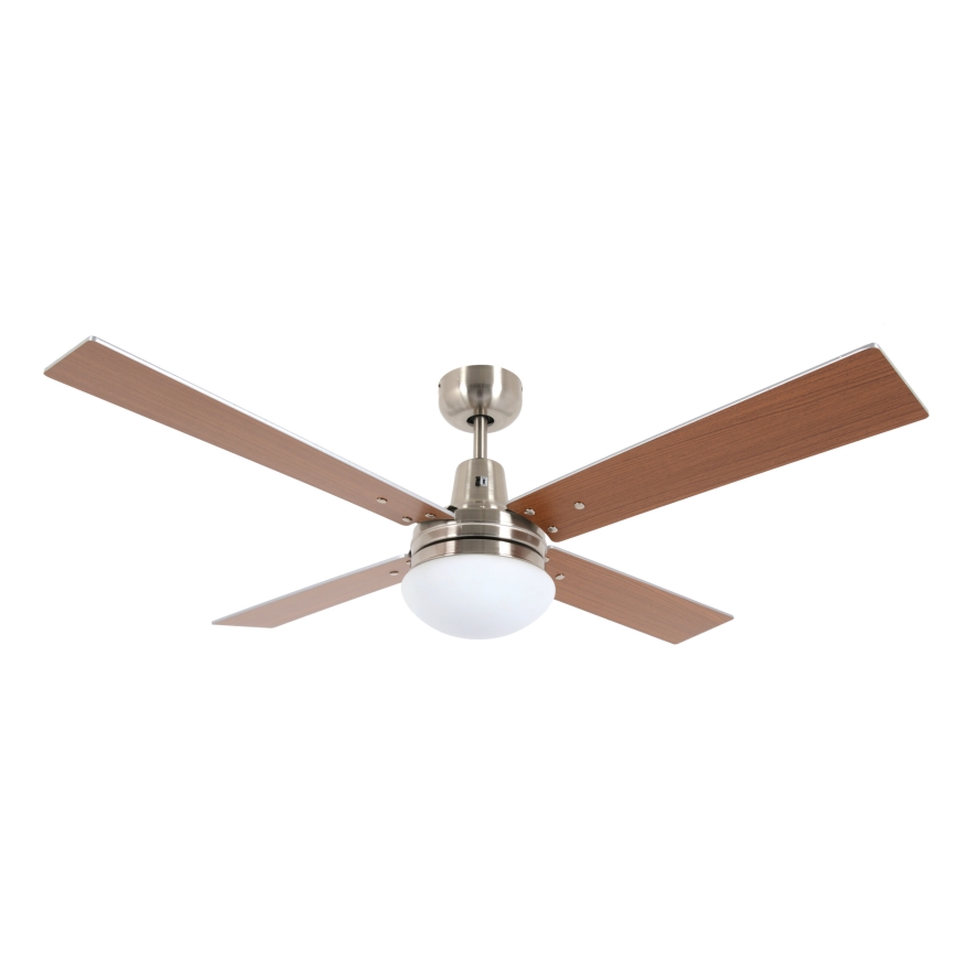 Lucci Air 210334 - Вентилатор за таван AIRFUSION QUEST 1xE27/60W/230V дърво/матов хром + дистанционно управление
