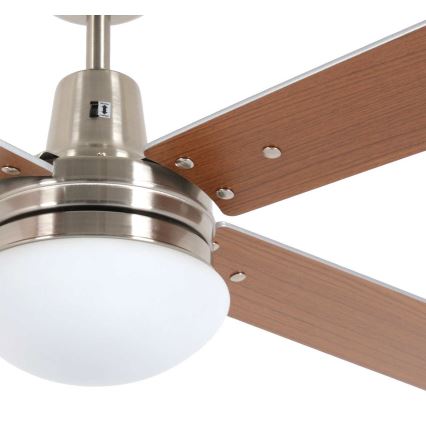 Lucci Air 210334 - Вентилатор за таван AIRFUSION QUEST 1xE27/60W/230V дърво/матов хром + дистанционно управление