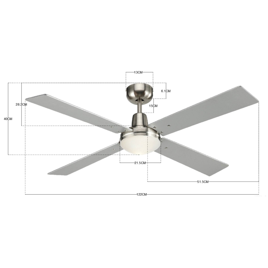 Lucci Air 210334 - Вентилатор за таван AIRFUSION QUEST 1xE27/60W/230V дърво/матов хром + дистанционно управление