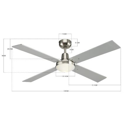 Lucci Air 210334 - Вентилатор за таван AIRFUSION QUEST 1xE27/60W/230V дърво/матов хром + дистанционно управление