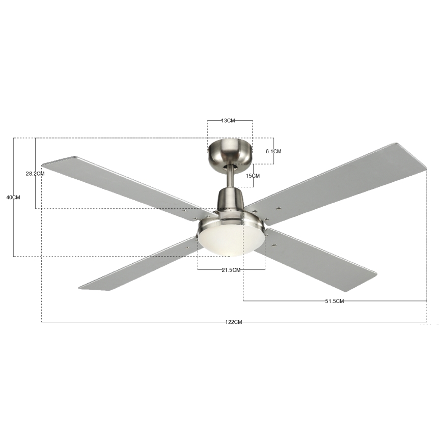 Lucci Air 210334 - Вентилатор за таван AIRFUSION QUEST 1xE27/60W/230V дърво/матов хром + дистанционно управление