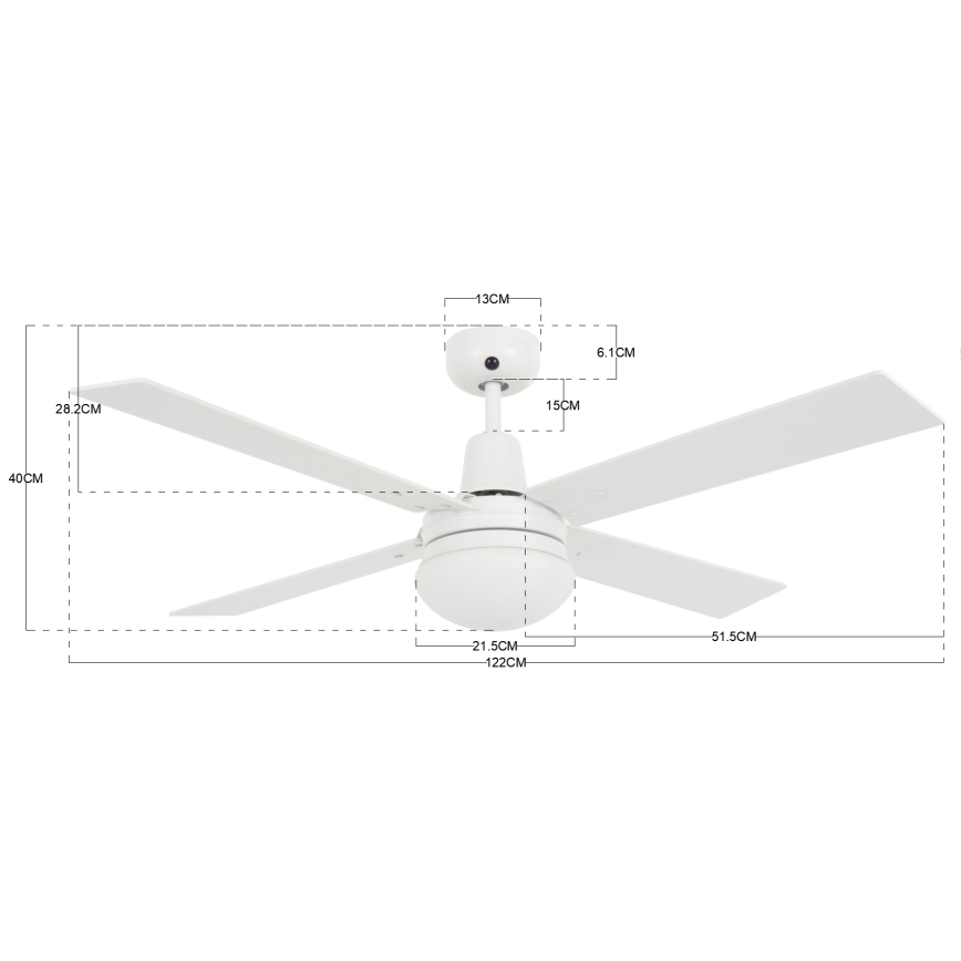 Lucci Air 210339 - Вентилатор за таван AIRFUSION QUEST 1xE27/60W/230V бял/дърво + дистанционно управление