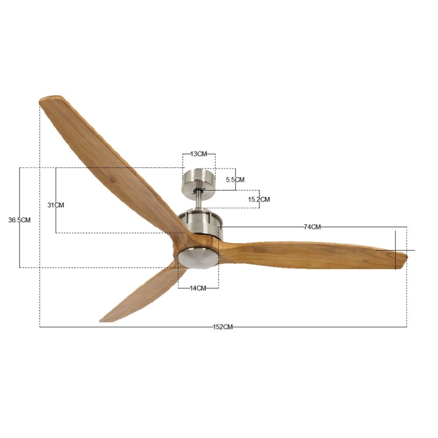 Lucci air 210506 - Вентилатор за таван AIRFUSION AKMANI пауловния/кафяв + дистанционно управление
