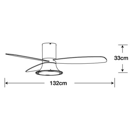 Lucci Air 210661 - LED Димируем таванен вентилатор FLUSSO 1xGX53/18W/230V дърво/бял + дистанционно управление