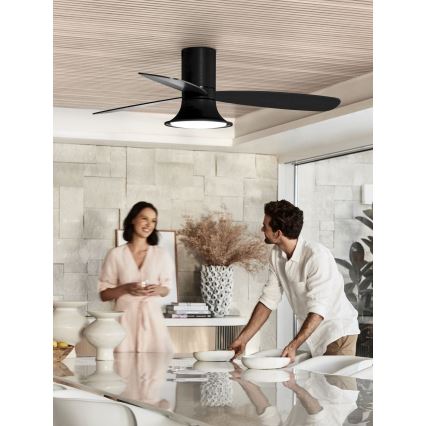 Lucci Air 210662 - LED Димируем таванен вентилатор FLUSSO 1xGX53/18W/230V дърво/черен + дистанционно управление