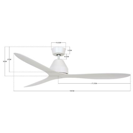 Lucci air 213040 - Вентилатор за таван WHITEHAVEN бял + дистанционно управление