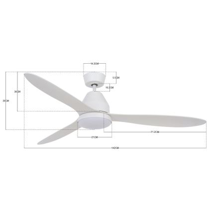 Lucci air 213043 - LED Вентилатор за таван WHITEHAVEN GX53/17W/230V бял + дистанционно управление