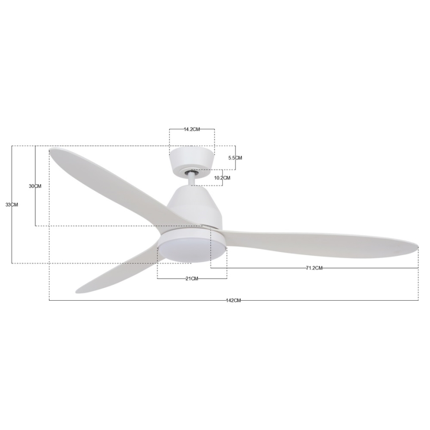 Lucci air 213043 - LED Вентилатор за таван WHITEHAVEN GX53/17W/230V бял + дистанционно управление