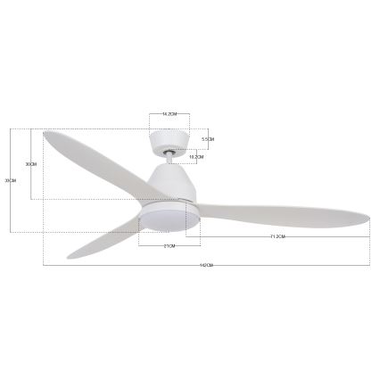 Lucci air 213043 - LED Вентилатор за таван WHITEHAVEN GX53/17W/230V бял + дистанционно управление