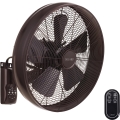 Lucci air 213125 - Стенен вентилатор BREEZE 55W/230V черен/кафяв + дистанционно управление
