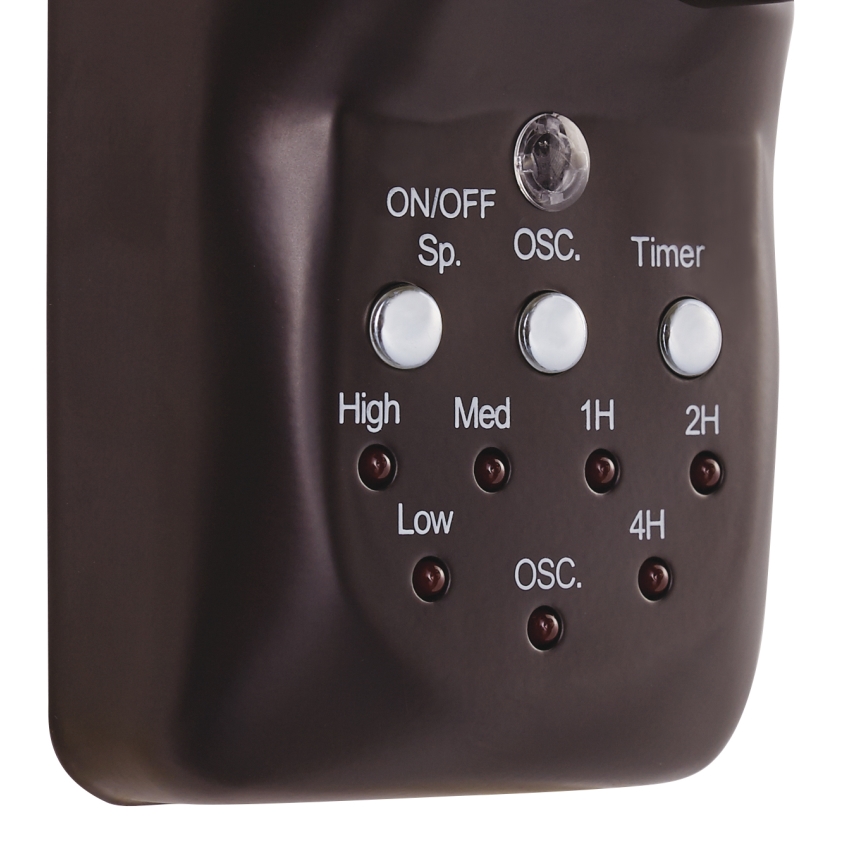 Lucci air 213125 - Стенен вентилатор BREEZE 55W/230V черен/кафяв + дистанционно управление